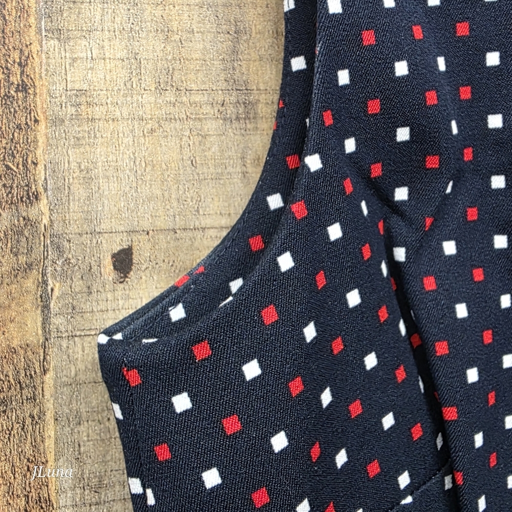 Tommy Hilfiger Womens Sheath Dress Sleeveless Navy Red White Polka Dots Size 2 - Picture 5 of 11